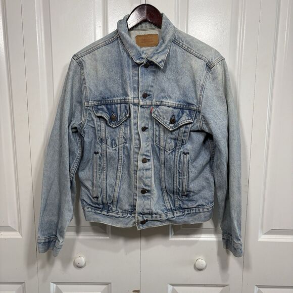 Levi's Trucker Jacket 70306-0214 Mens 44 Vintage 90s Red Tab Denim USA Made - Picture 1 of 7